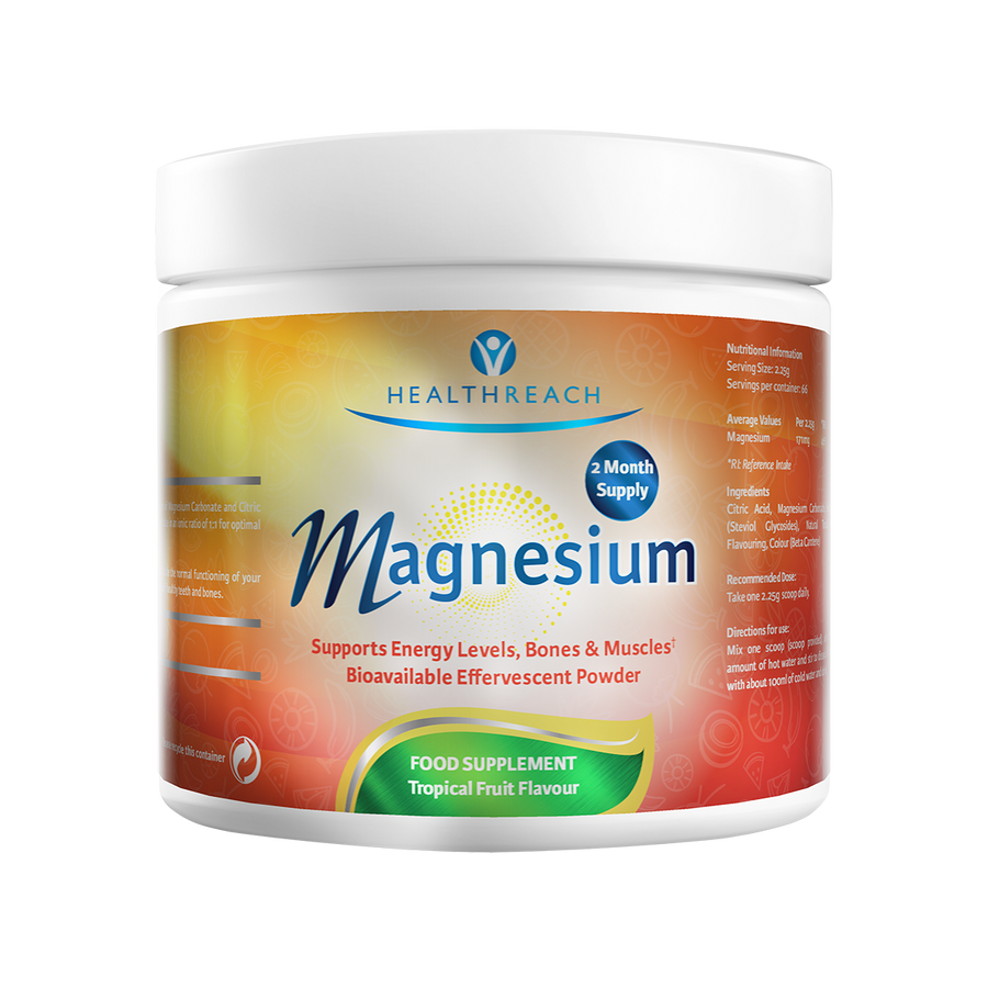 HealthReach Magnesium Effervescent Powder | Tropical Fruit Flavour